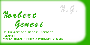 norbert gencsi business card